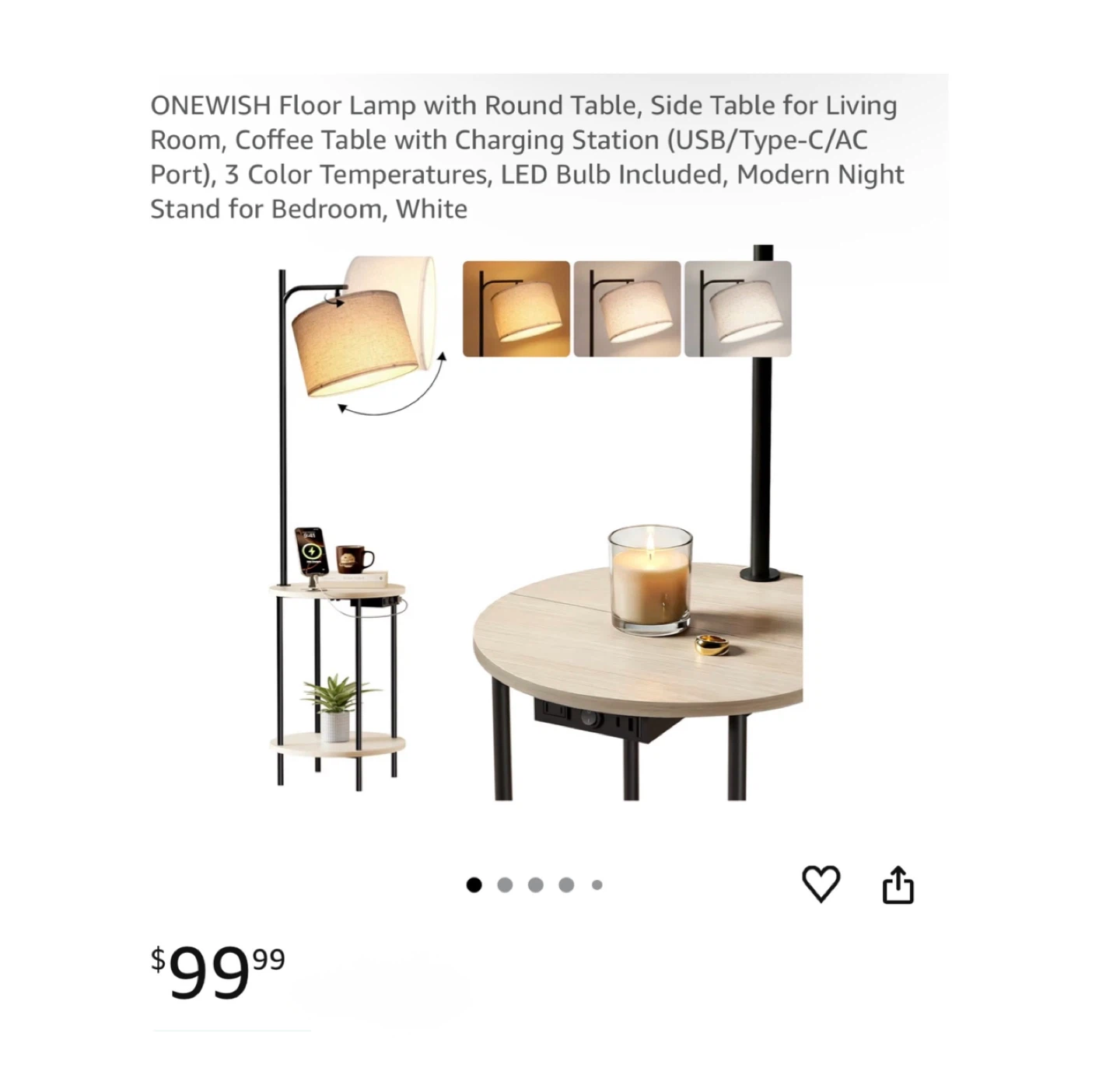 Brand new Floor Lamp with Round Table