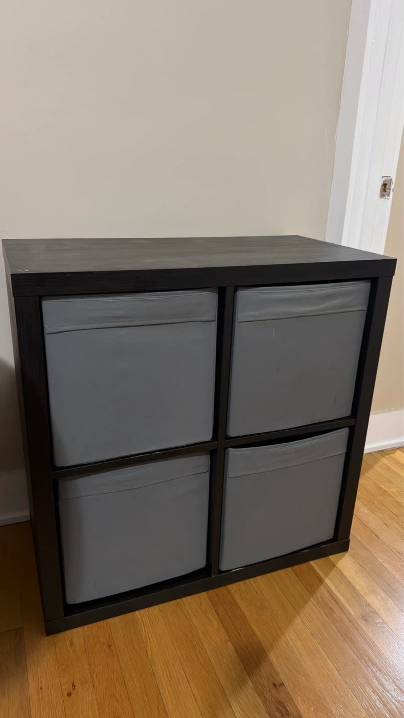 Black 4-Cube Storage Organizer Unit - photo 2