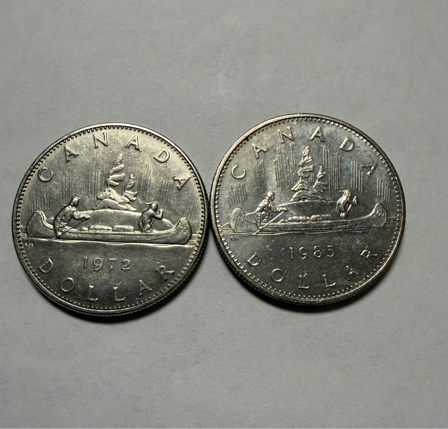 Two Canadian Dollar Coins - 1972 & 1985