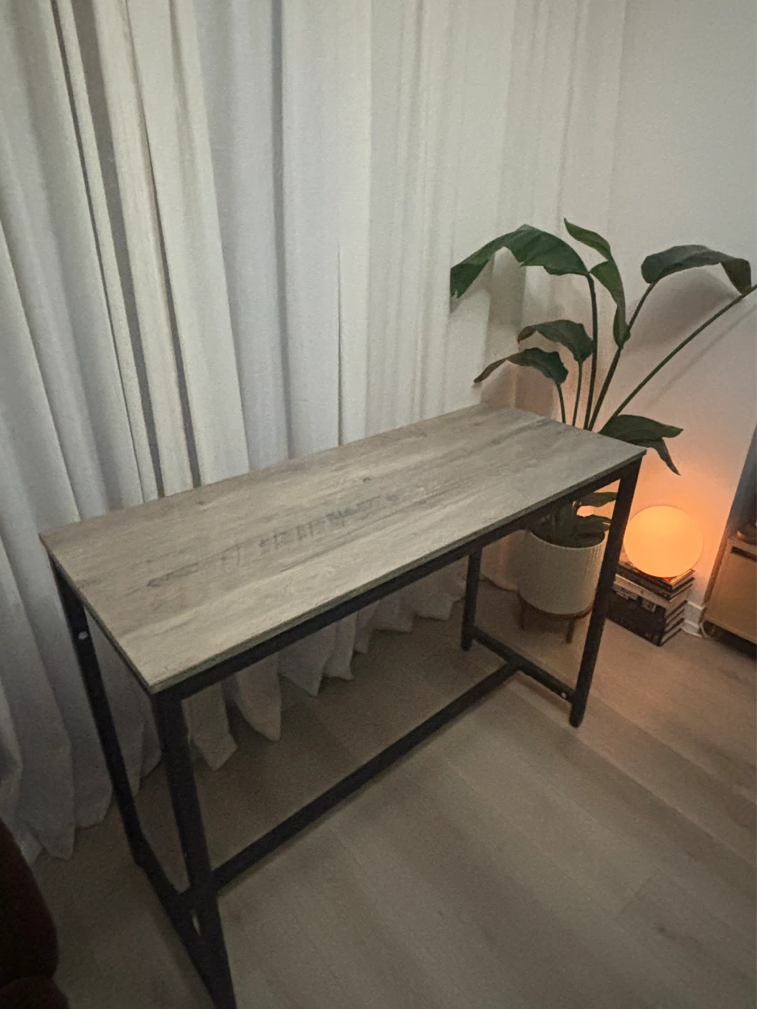 Bar Table Narrow Table Black Grey 19”Wx47”x36”H