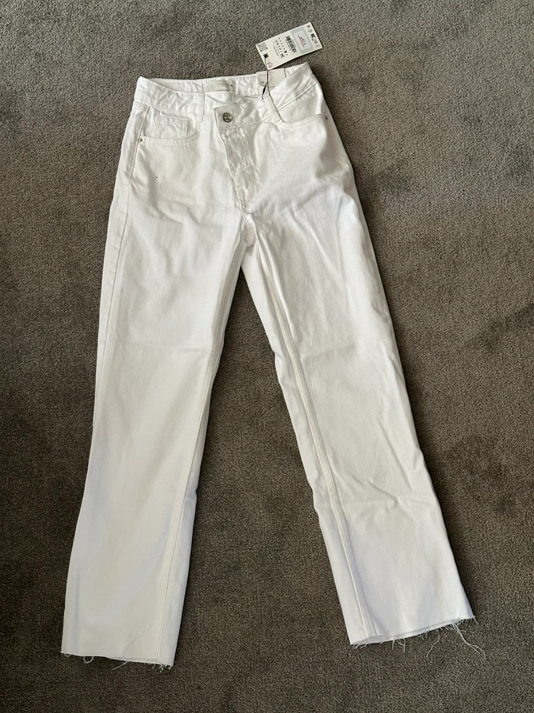 ZARA White High Rise Straight Leg Jeans - photo 2