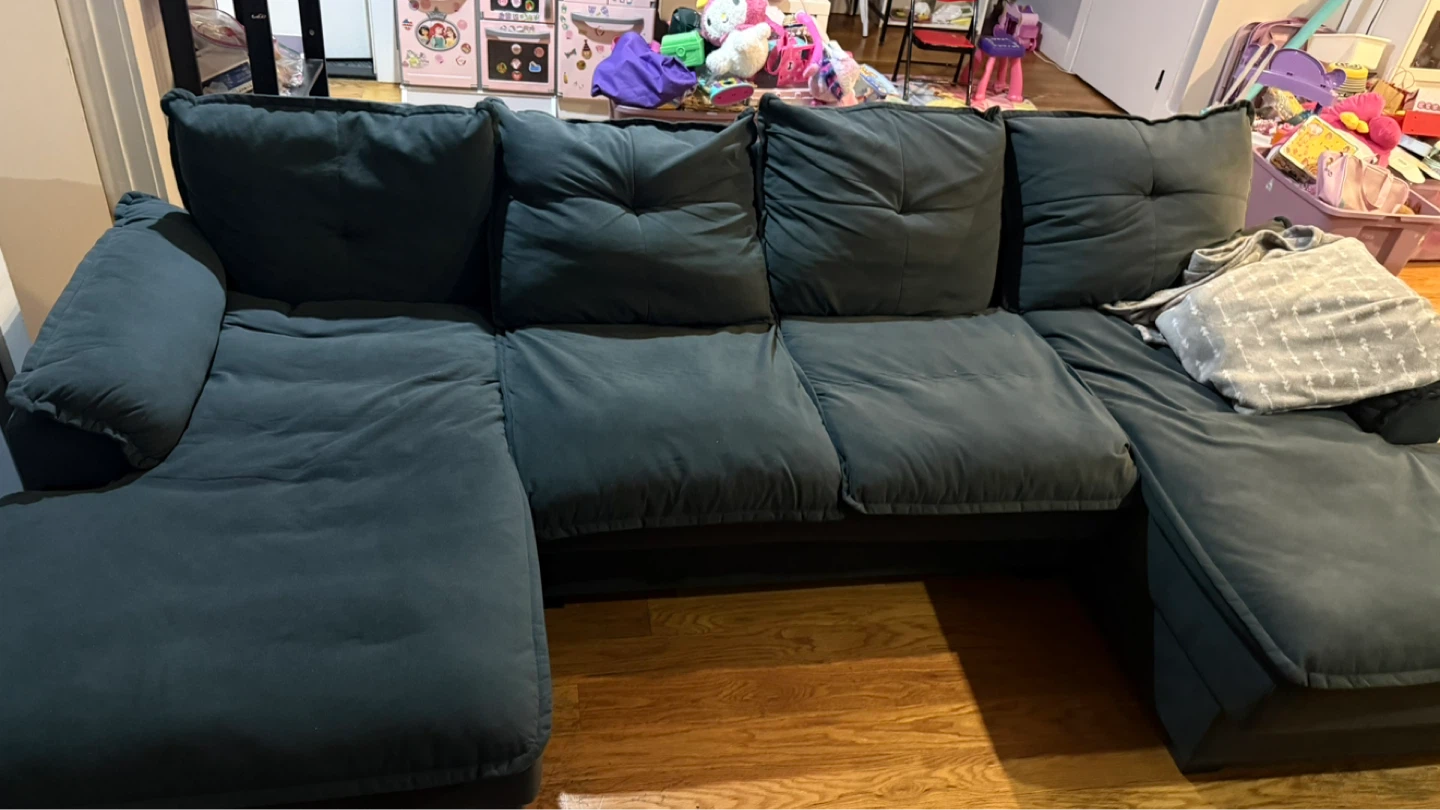 Deep green Teal Sectional Sofa