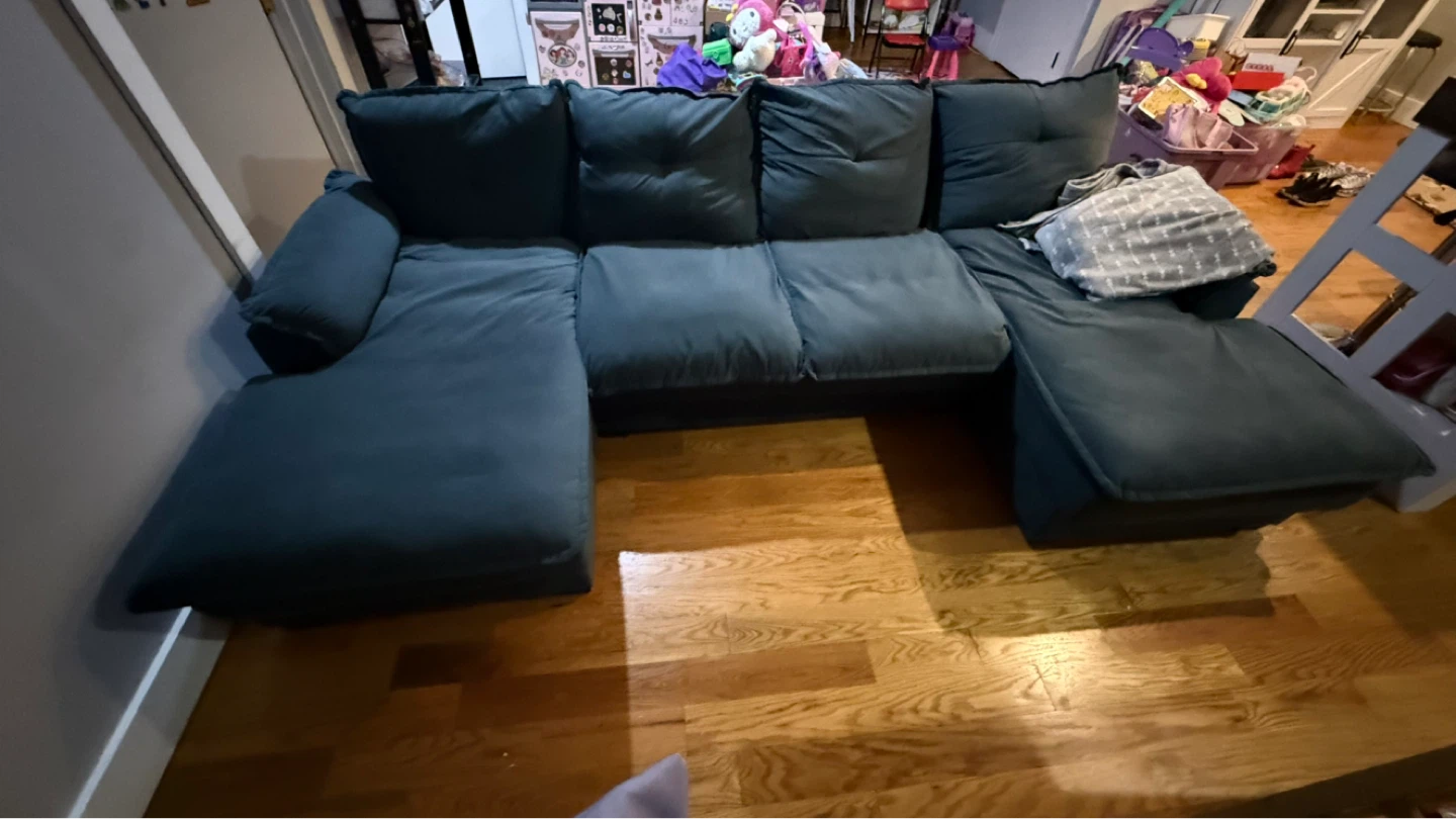 Deep green Teal Sectional Sofa - photo 2