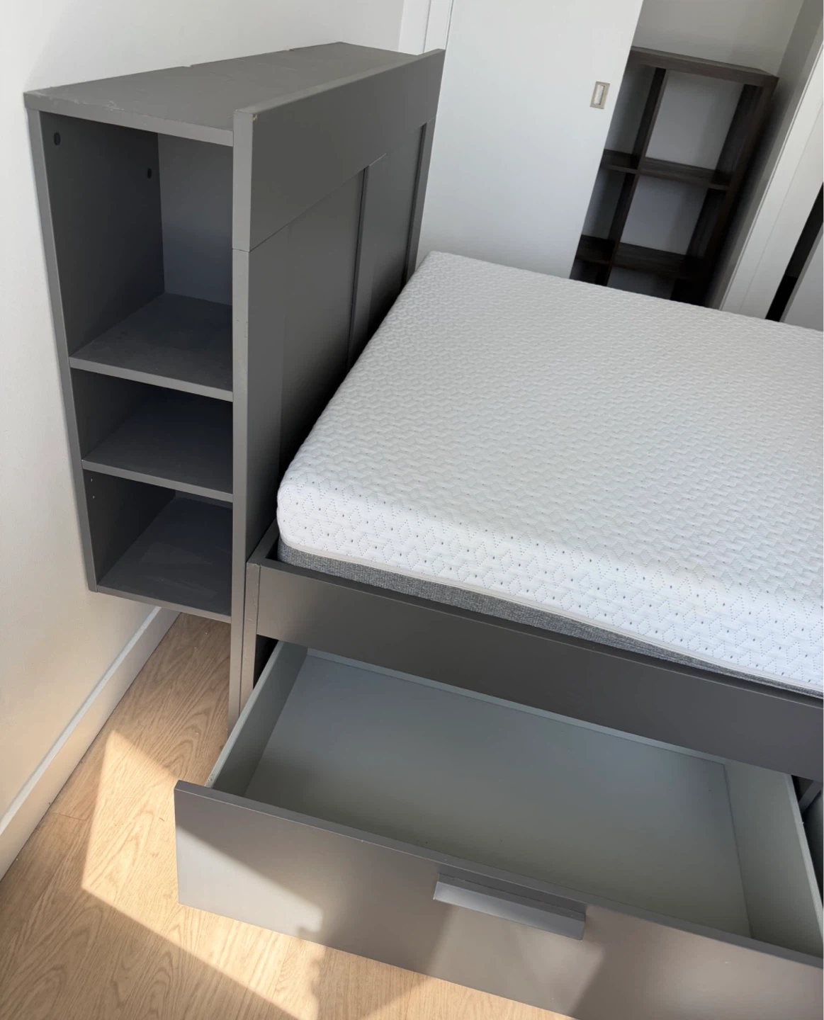 Grey Storage Bed with Mattress - photo 2