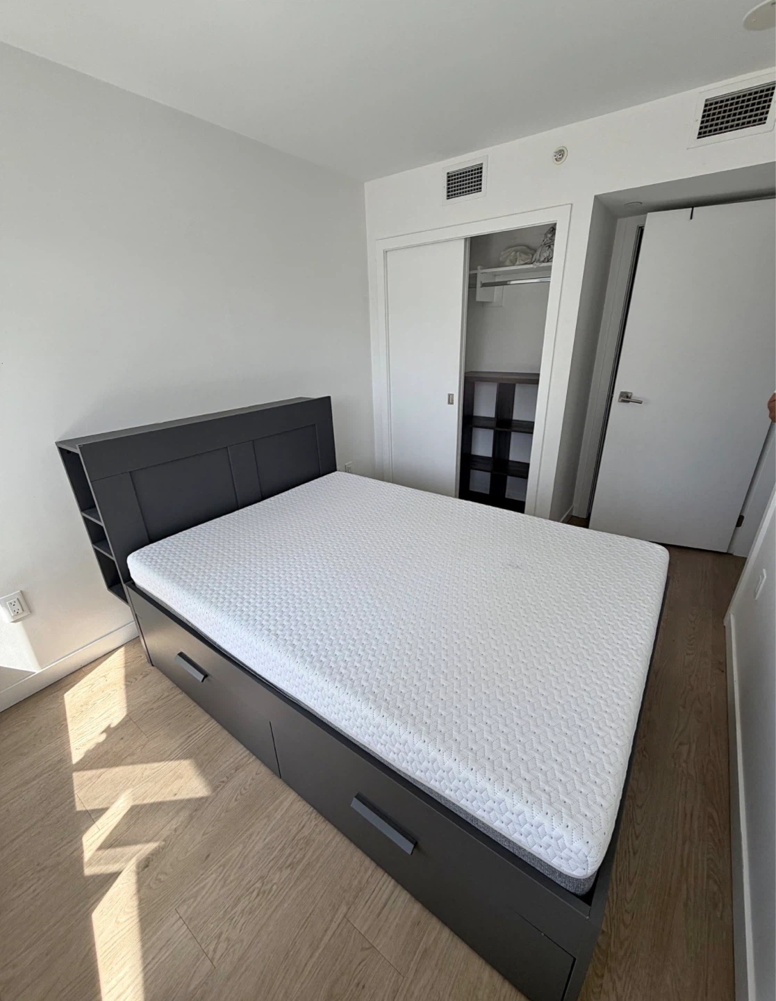 Grey Storage Bed with Mattress
