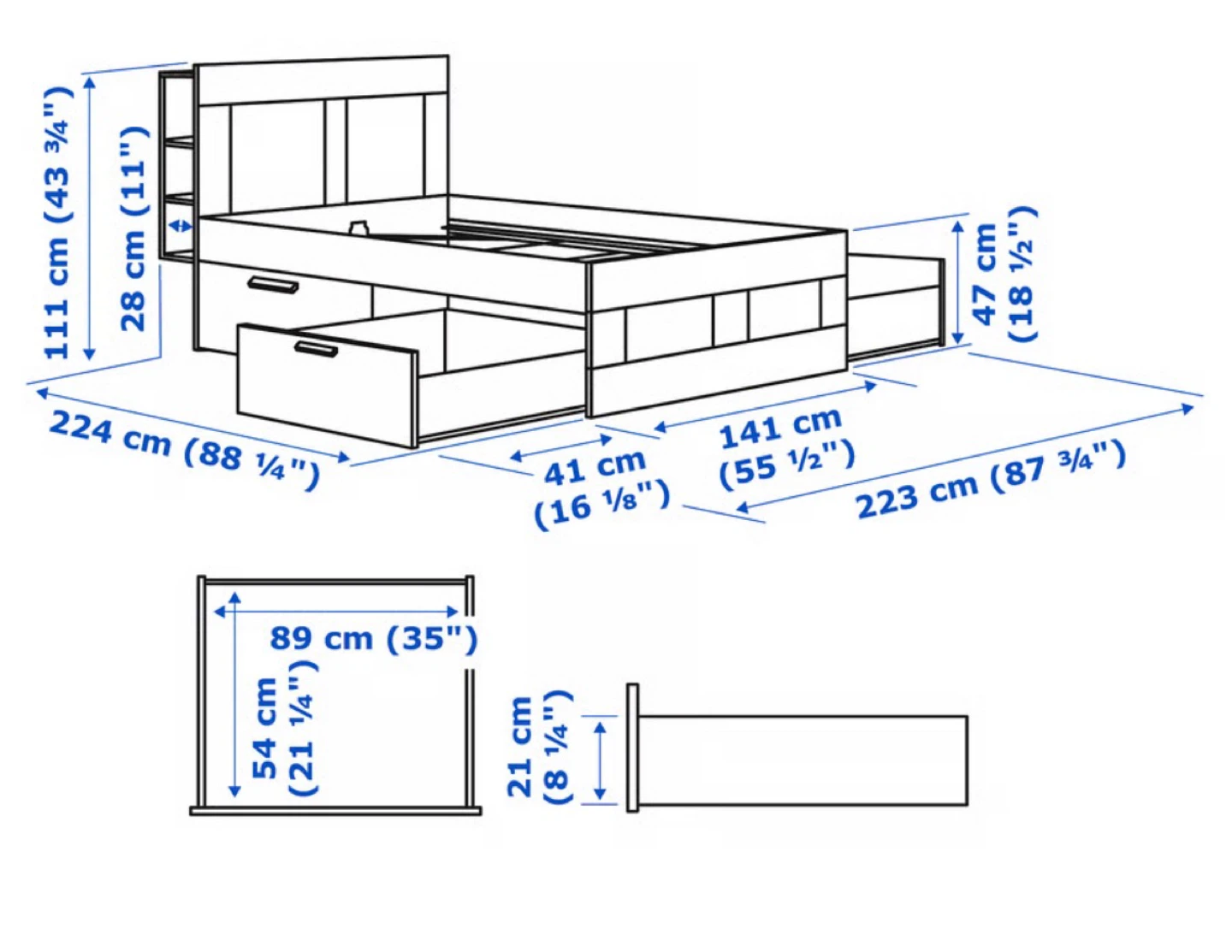 Grey Storage Bed with Mattress - photo 4