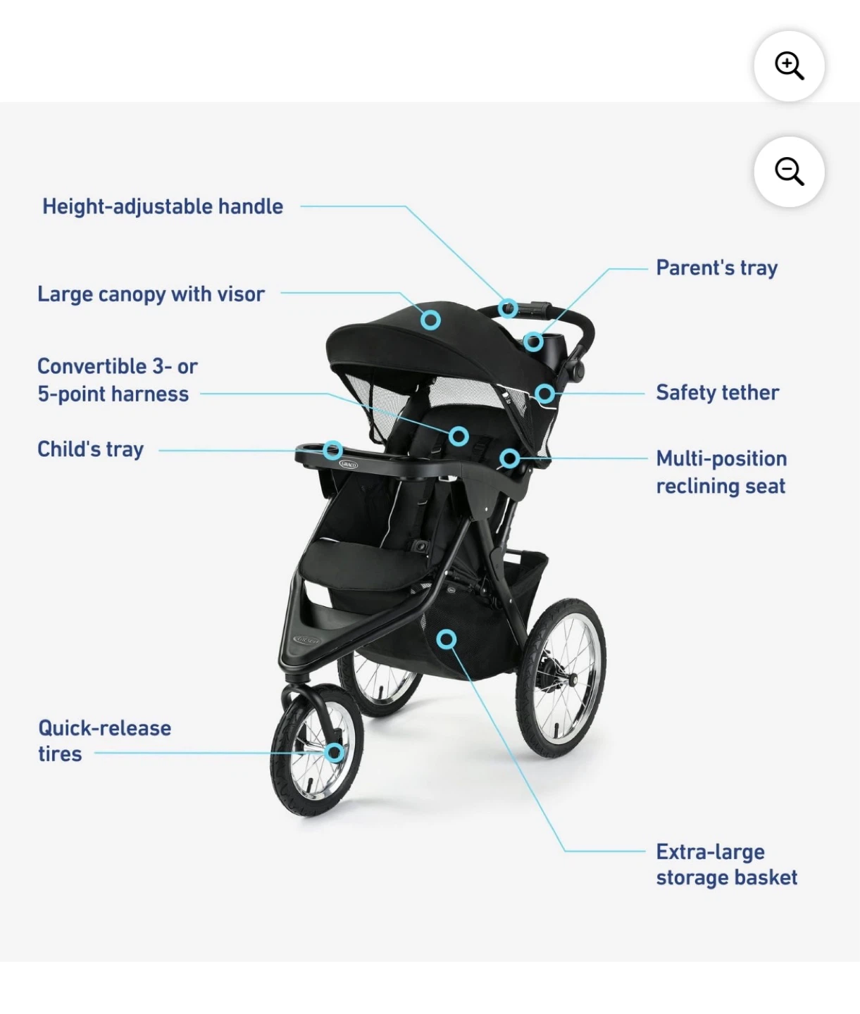Graco Stroller with Parent and Child Trays
