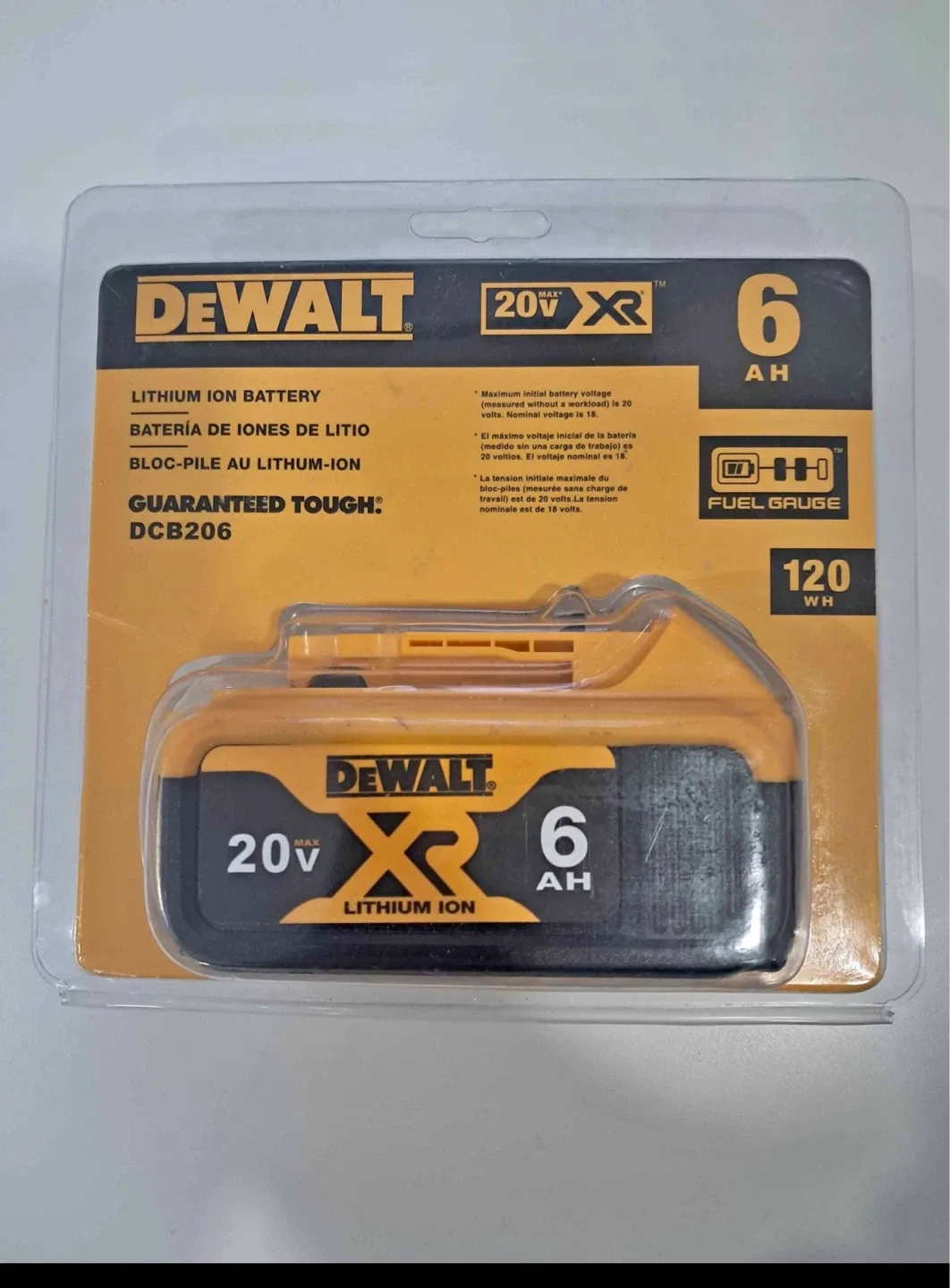 DeWalt 20V MAX XR 6.0 Ah Lithium Ion Battery DCB206 - photo 2