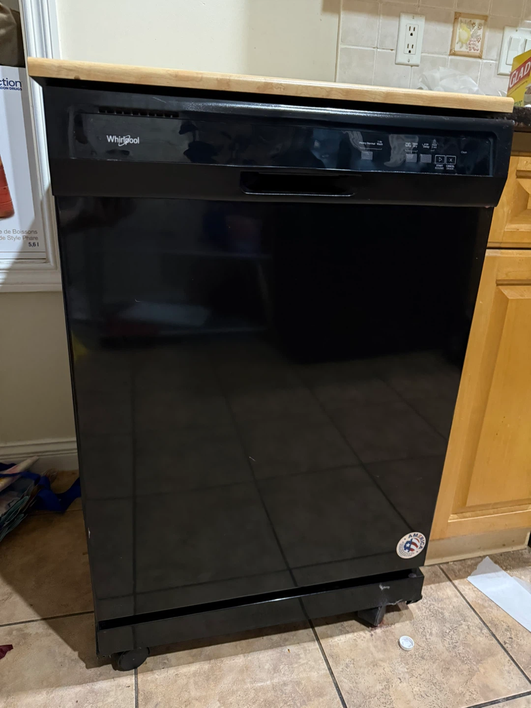 Whirlpool Black Portable Dishwasher
