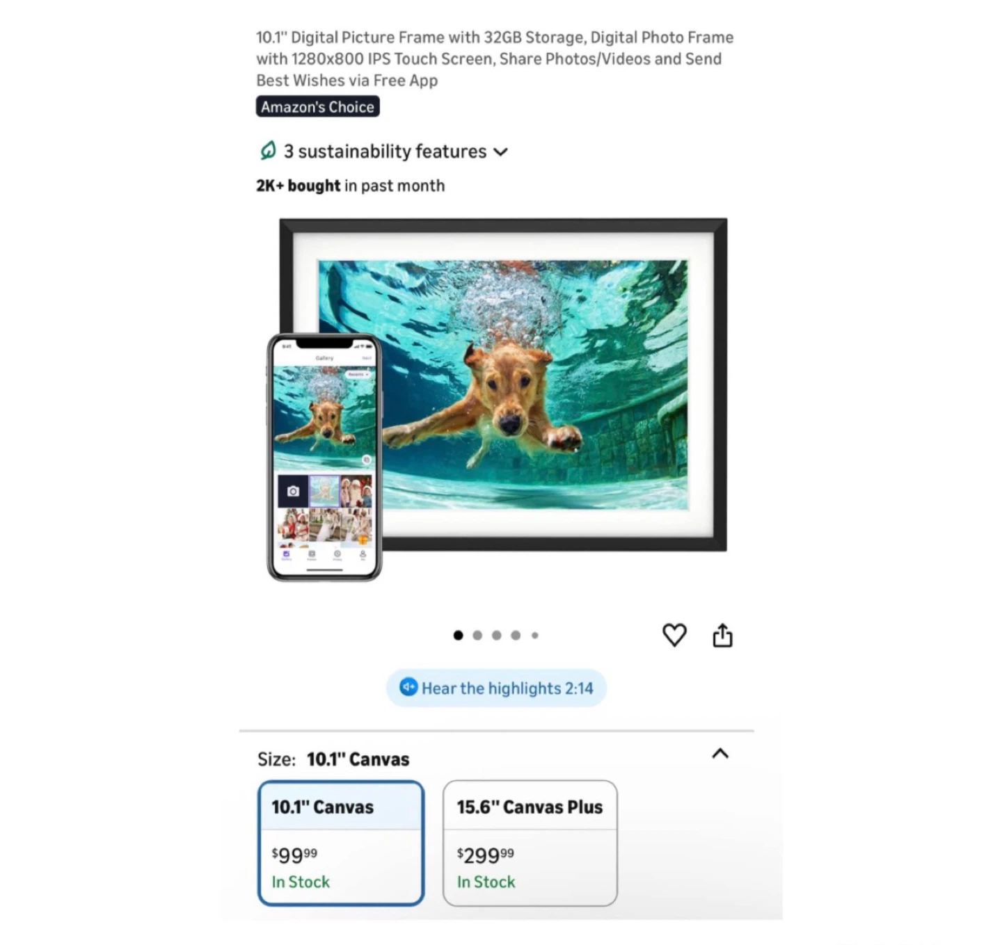 Brand new 10.1'' Digital Picture Frame with 32GB Storage