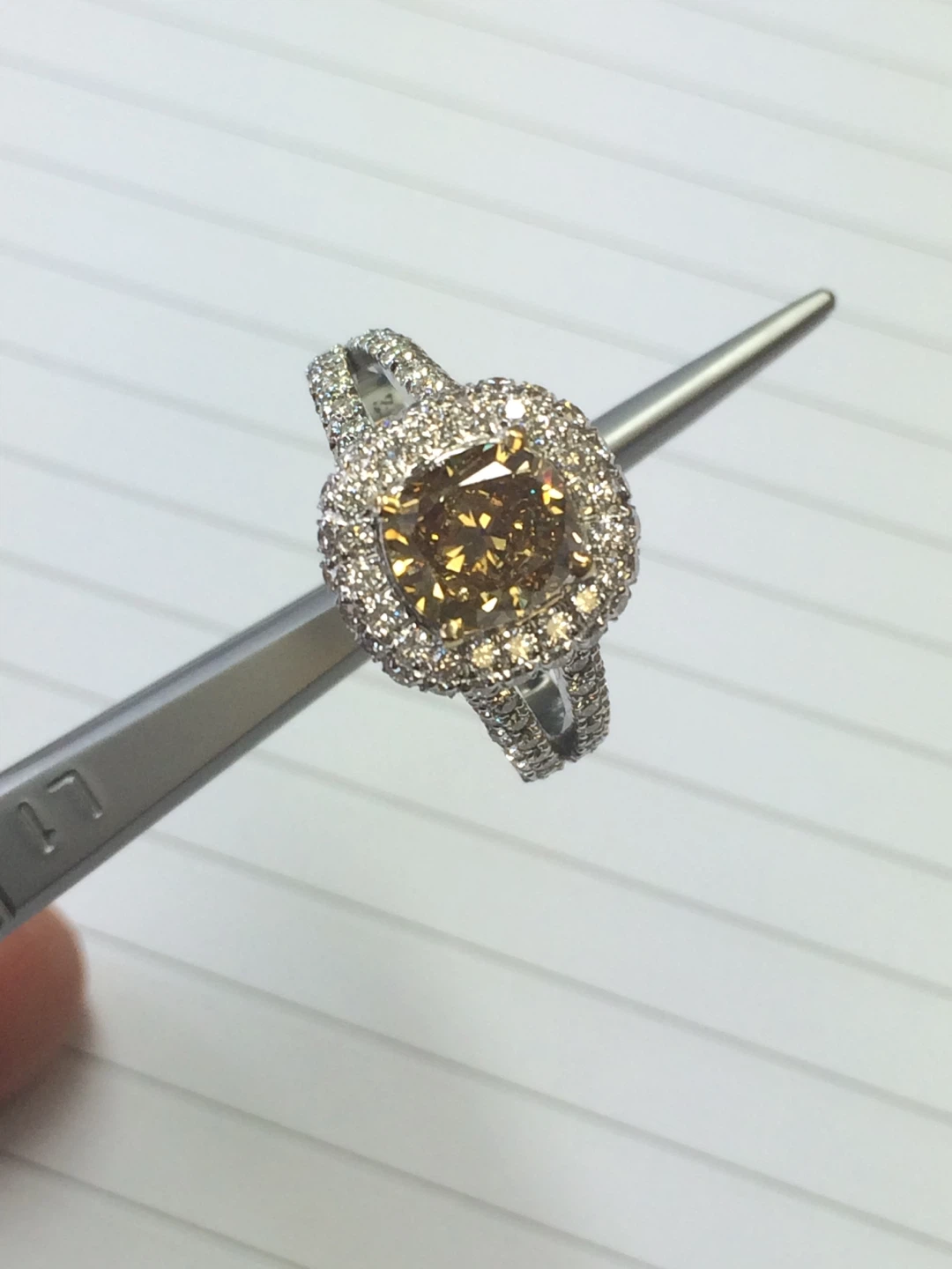 Diamond Halo Engagement Ring custom made