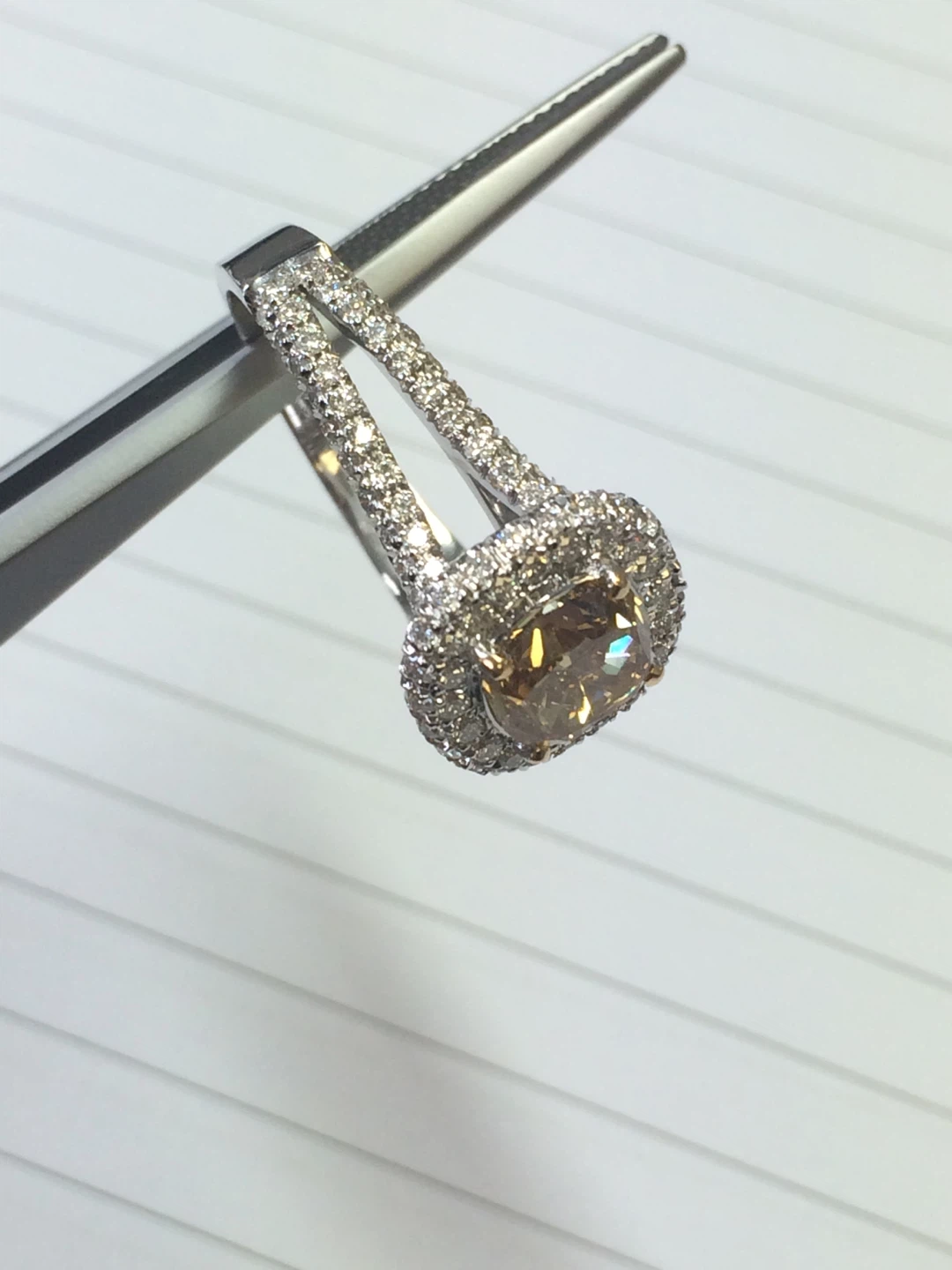 Diamond Halo Engagement Ring custom made - photo 2