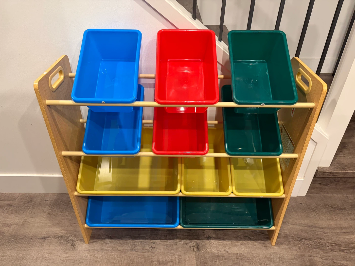 Toy storage organizer with all bins