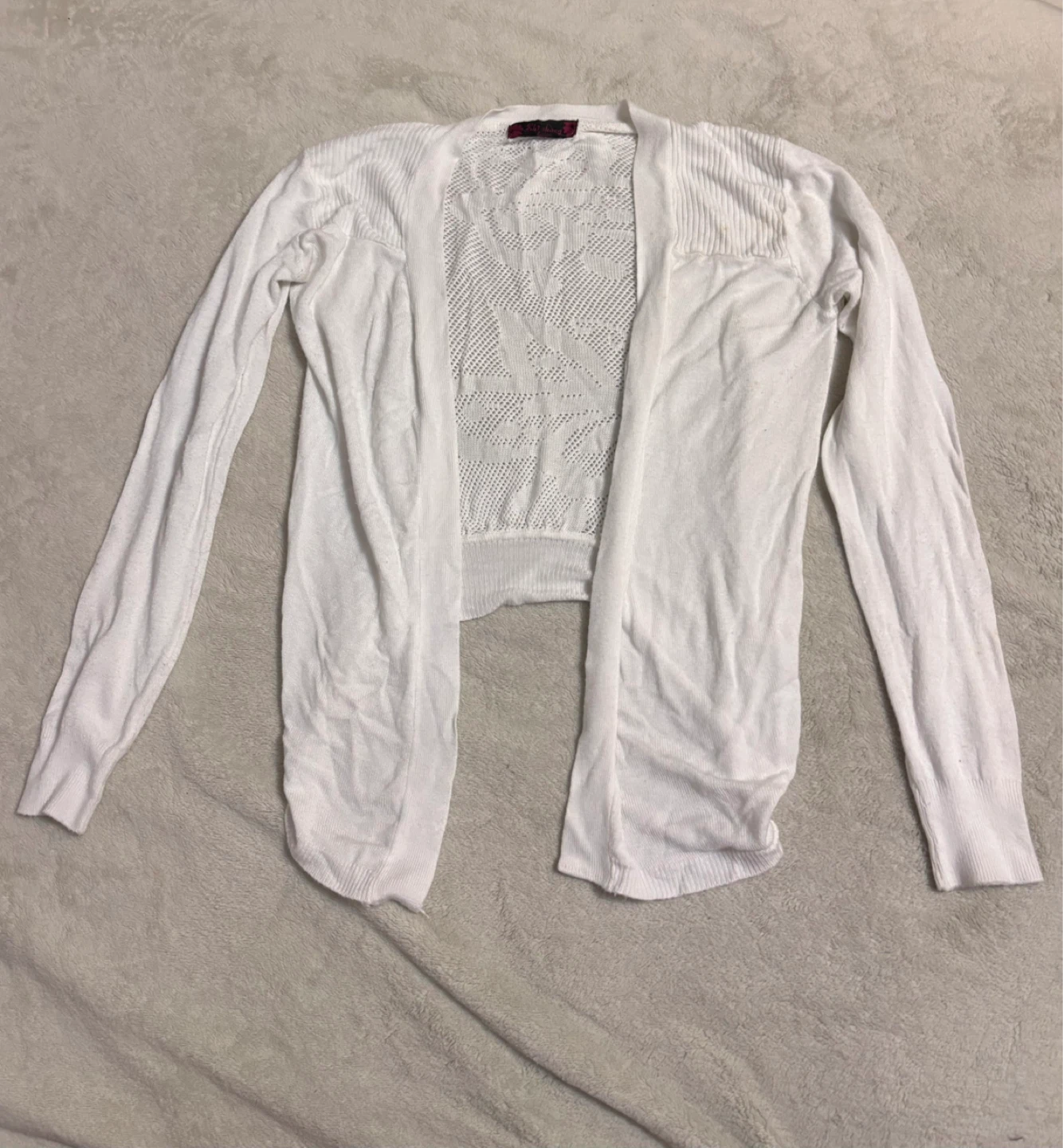 Girls White Shi shang Fashion Cardigan