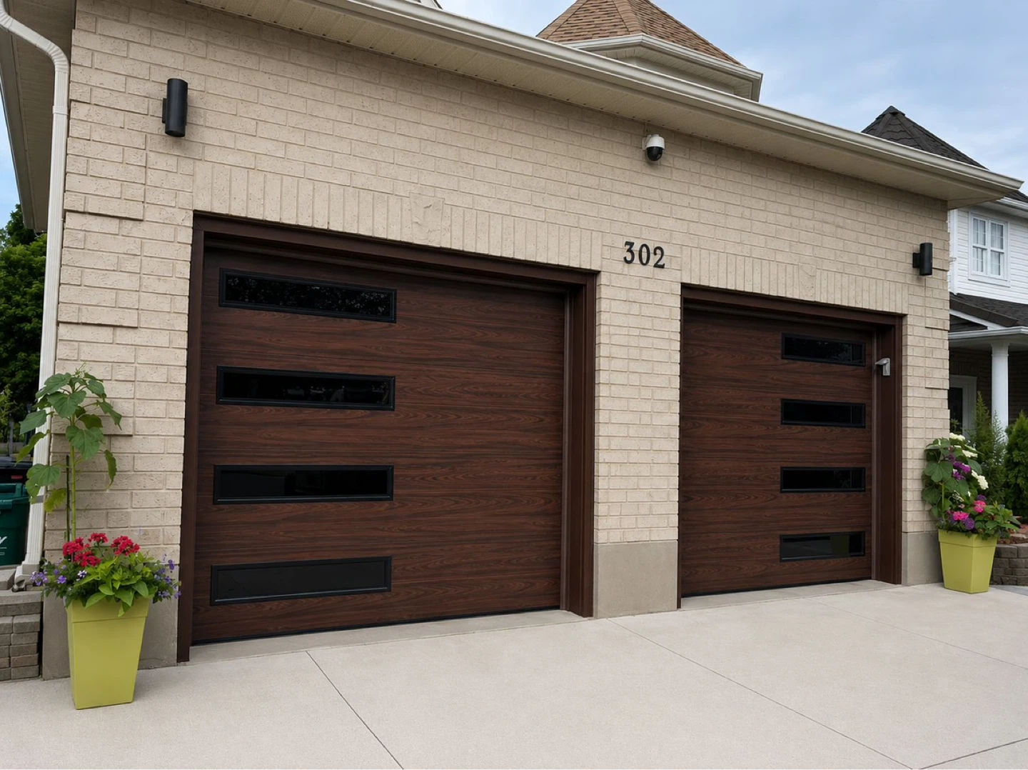 Modern Wood Garage Doors with Windows - photo 2