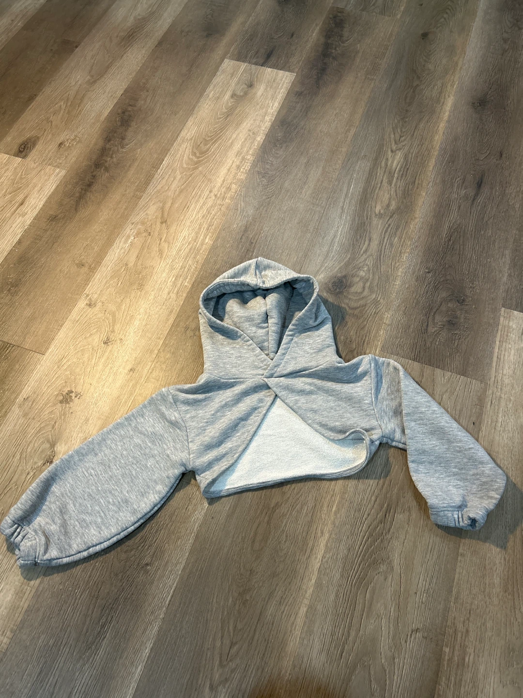 Zara Grey Cropped Hoodie girls