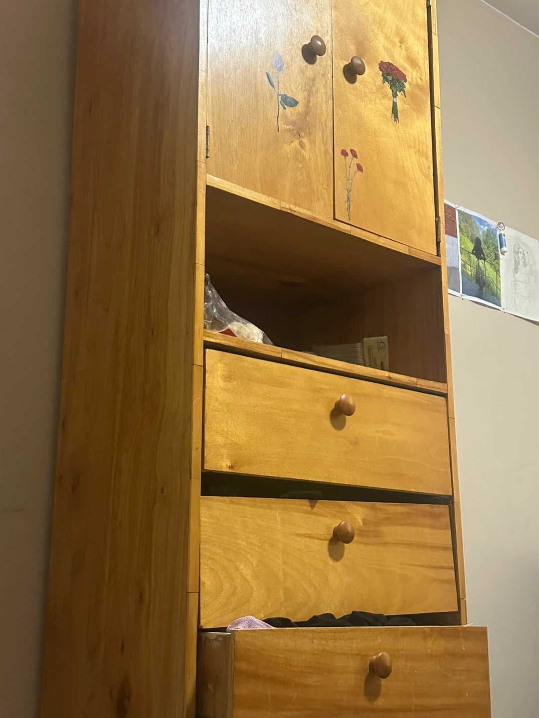Wooden Wardrobe with Drawers and Cabinet - photo 4