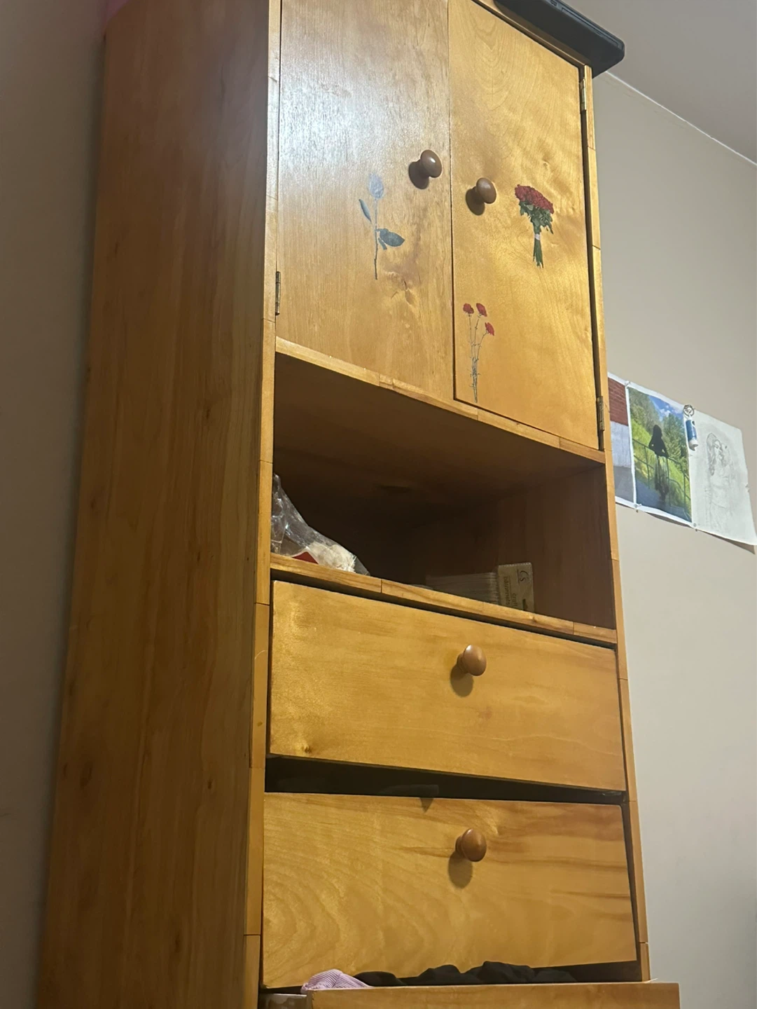 Wooden Wardrobe with Drawers and Cabinet - photo 2