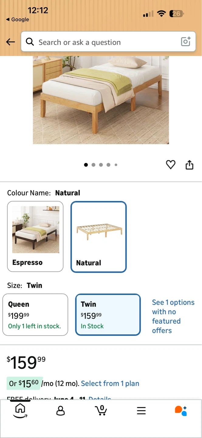 Twin Size Wooden Bed Frame - photo 2