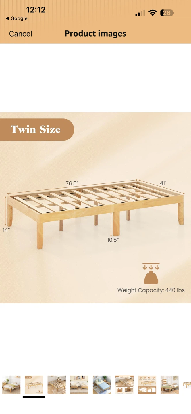 Twin Size Wooden Bed Frame - photo 4