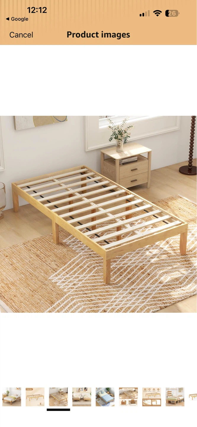 Twin Size Wooden Bed Frame