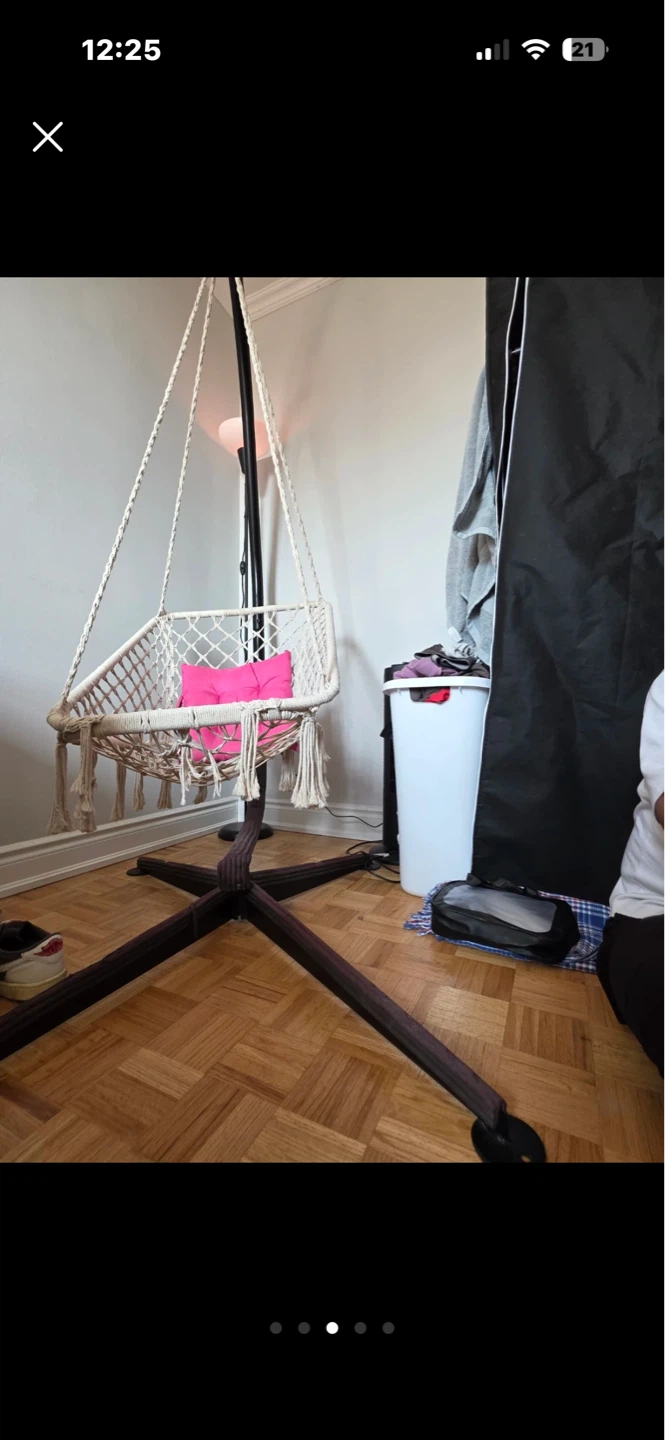 Macrame Hanging Chair with Stand - photo 2