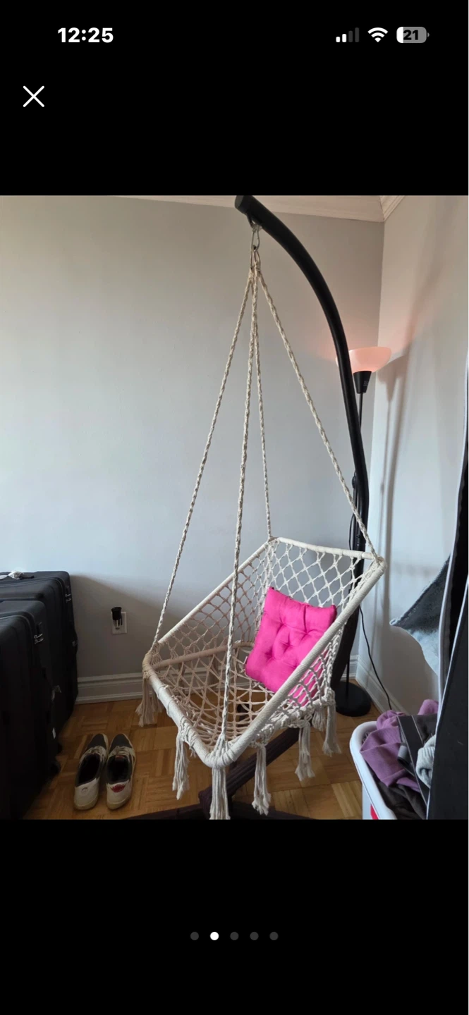 Macrame Hanging Chair with Stand - photo 5