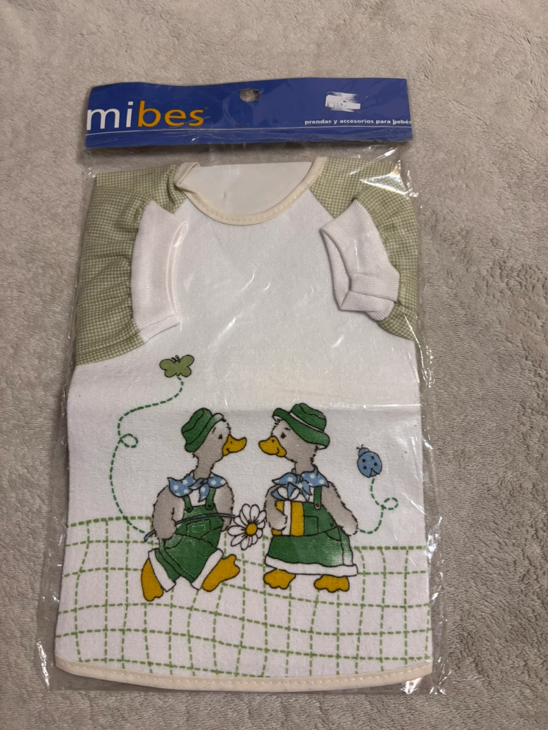 Mibes Sleeved Baby Bib with Duck Design