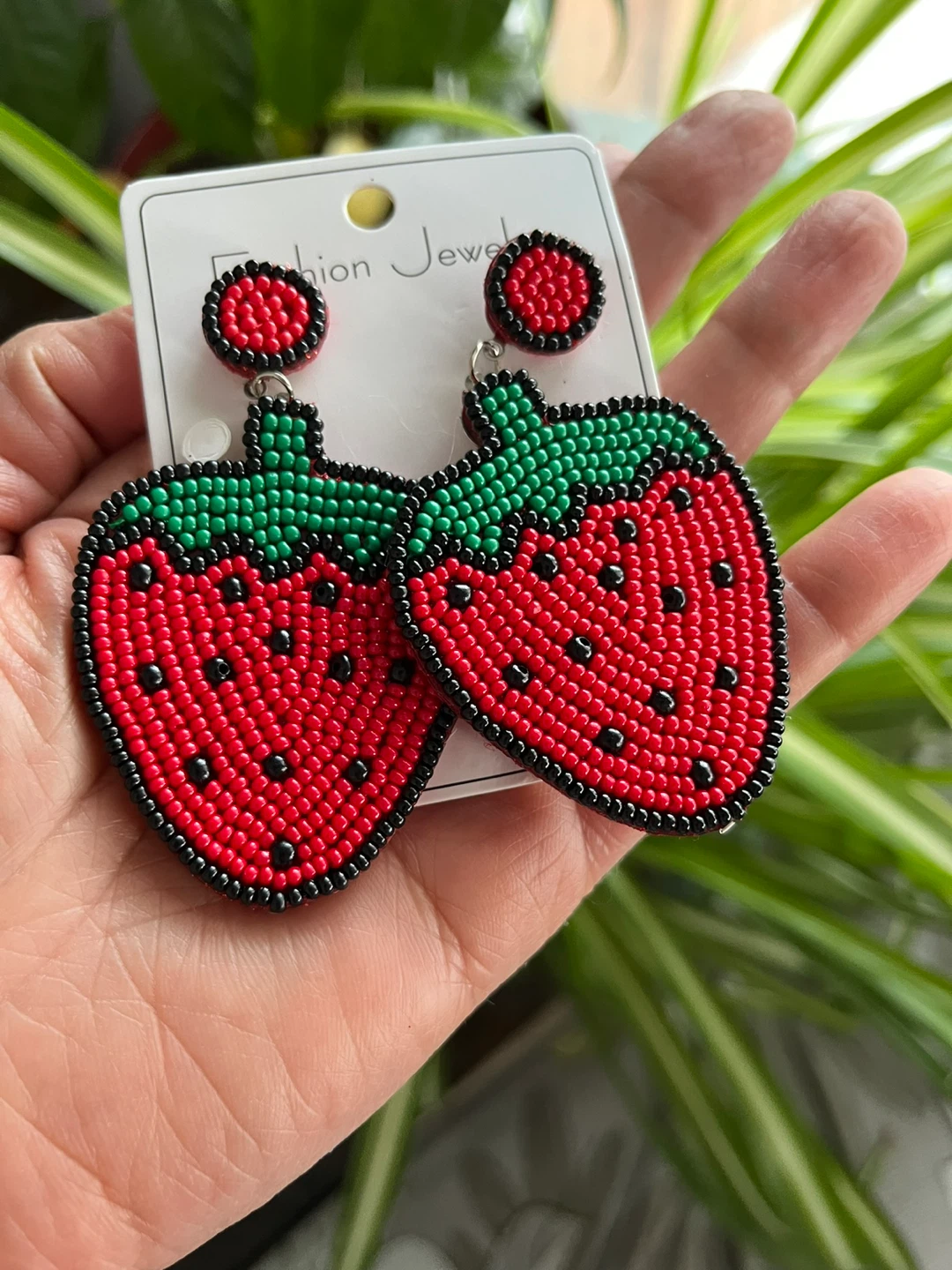 Strawberry Beaded Earrings - photo 2