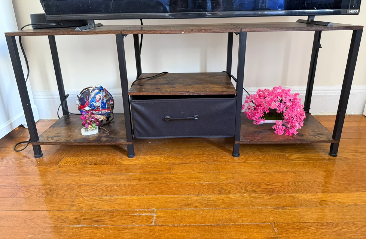 Rustic Wood TV Stand with Storage