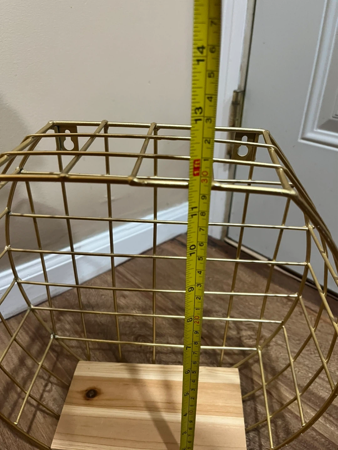 Gold Wire Wall Shelf with Wood Base (Set of 2) - photo 5
