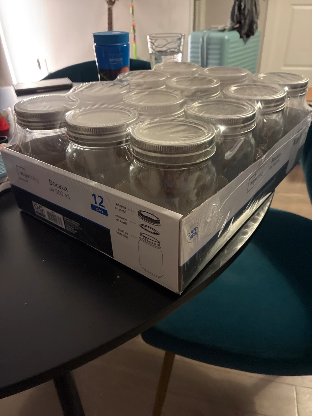Mainstays 12-Pack 500ml Glass Canning Jars with Lids