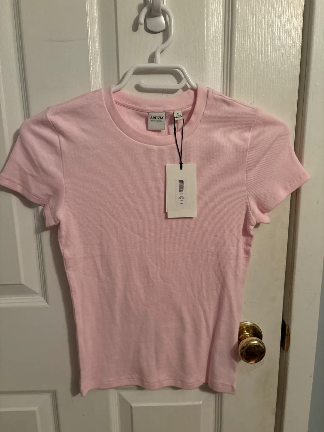 Women Aritzia home stretch t shirt size small tags on villa pink