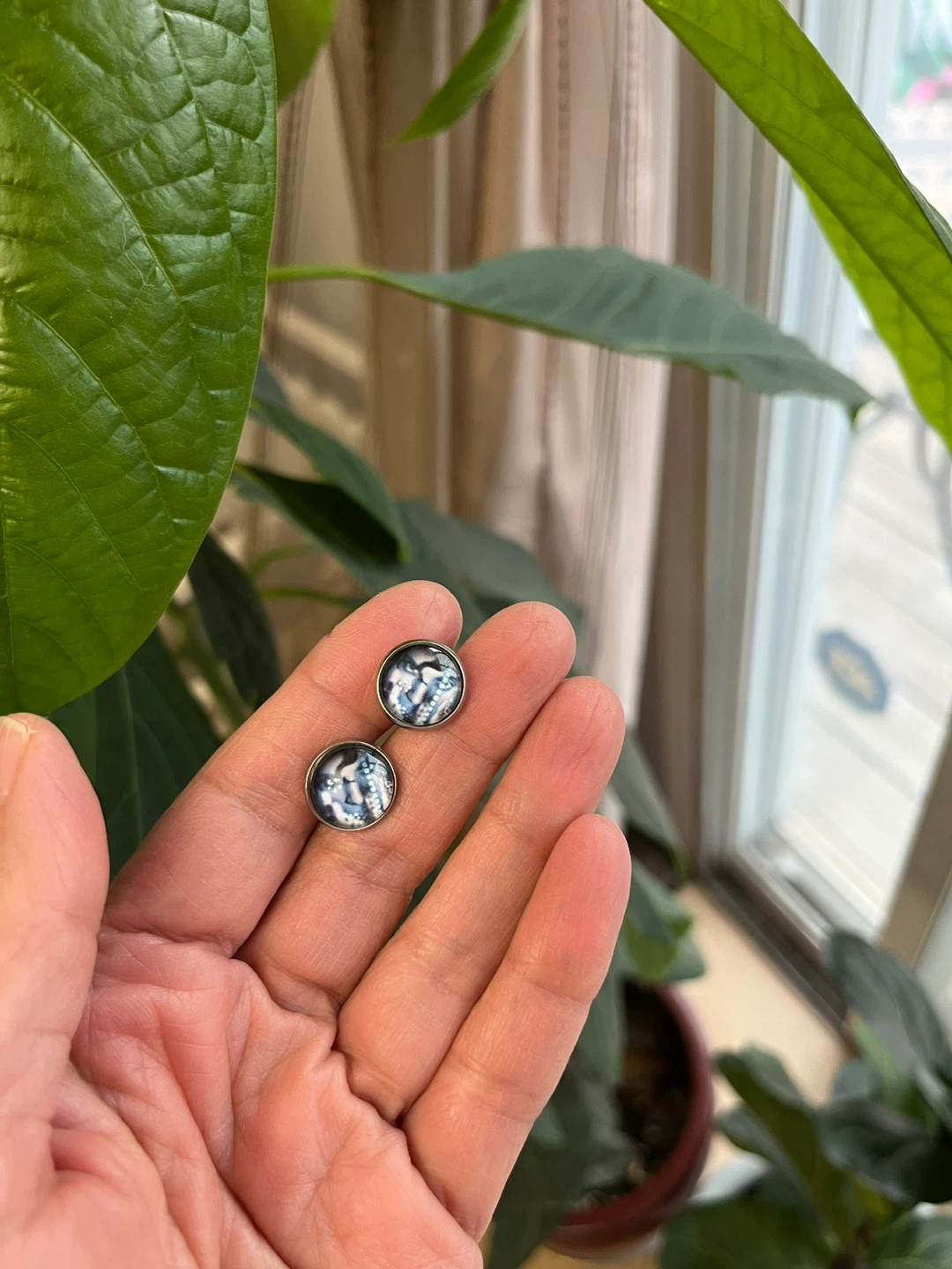 Pair of Stud Earrings with Prince face