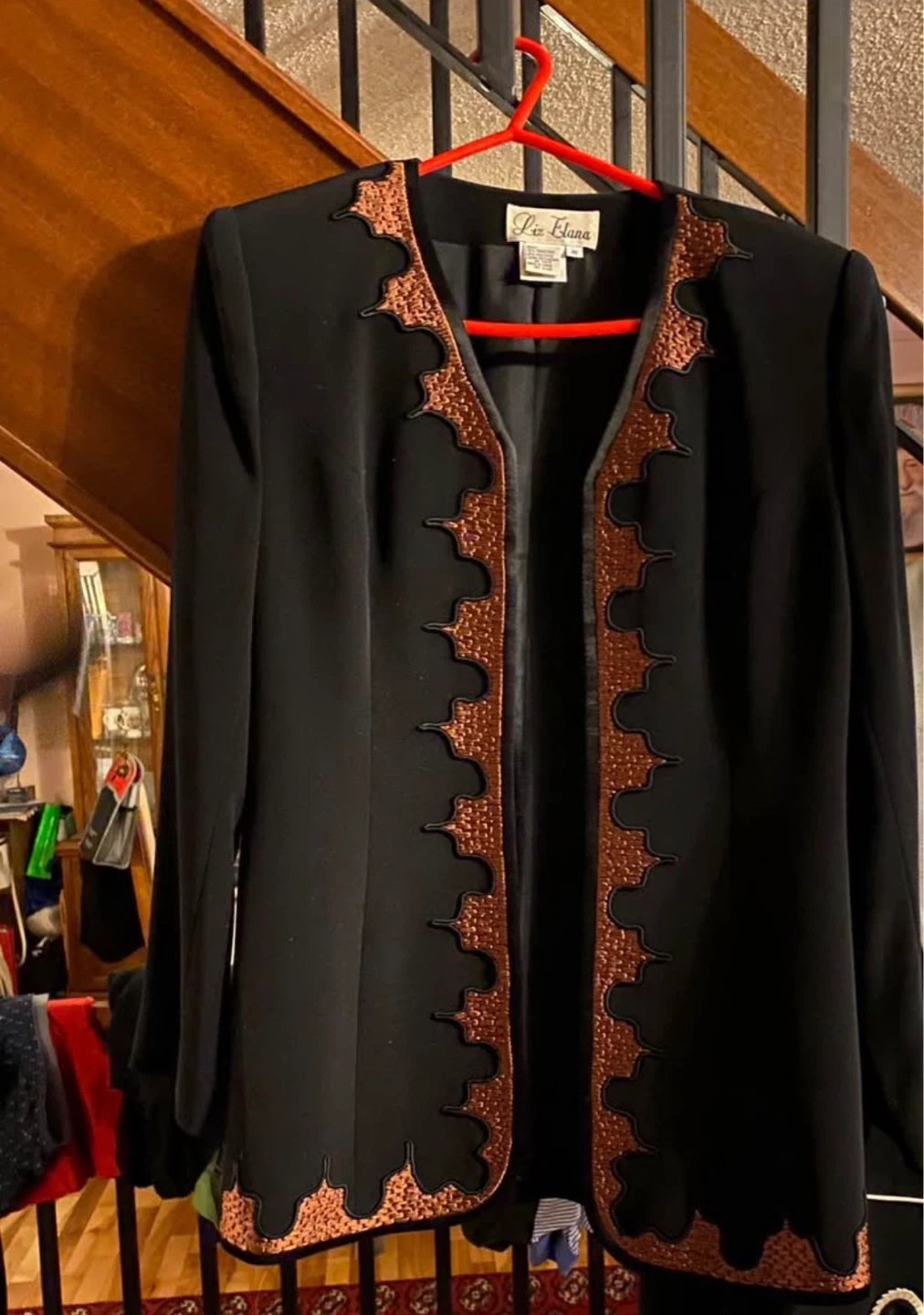 Liz Elana Black Embellished Blazer