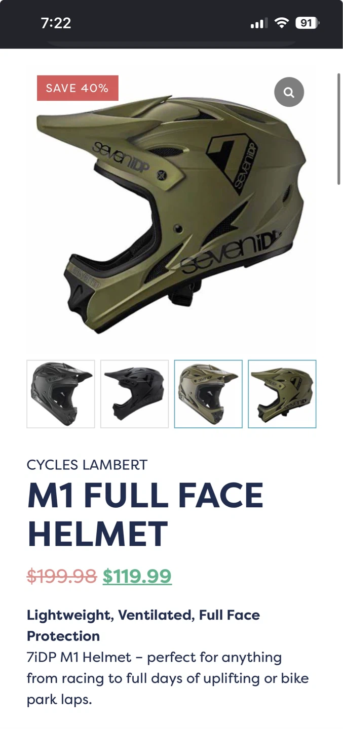 7iDP M1 Full Face Helmet - Olive Green - photo 4