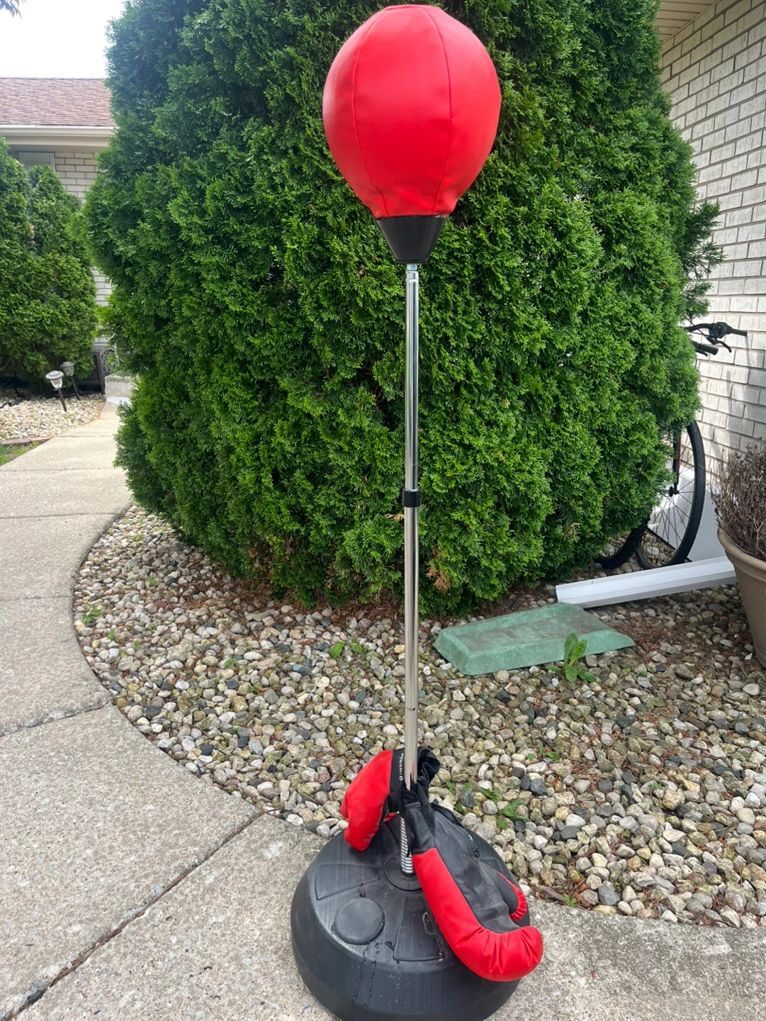 PROTOCOL Red Punching Bag with Gloves