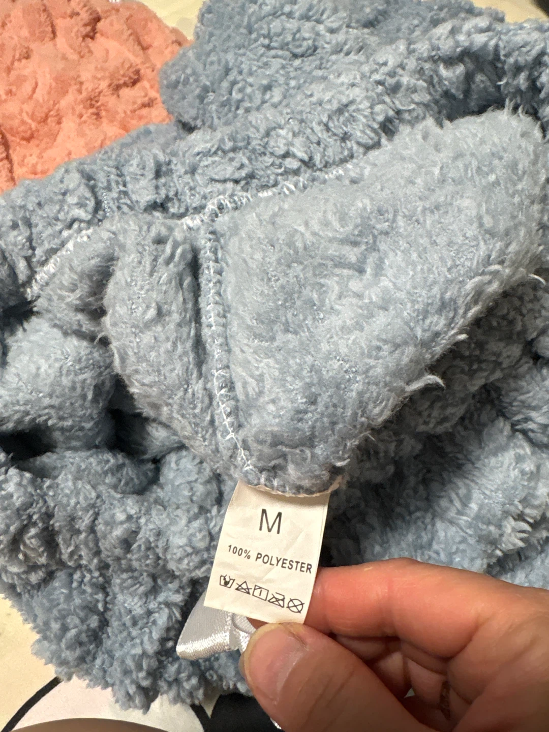 Fuzzy Pajama Pants Set - Pink & Blue - Size M - photo 5