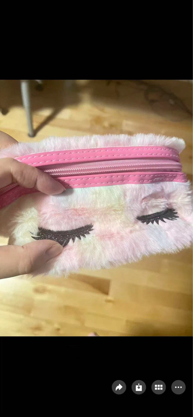 Fluffy Rainbow Unicorn Pencil Case