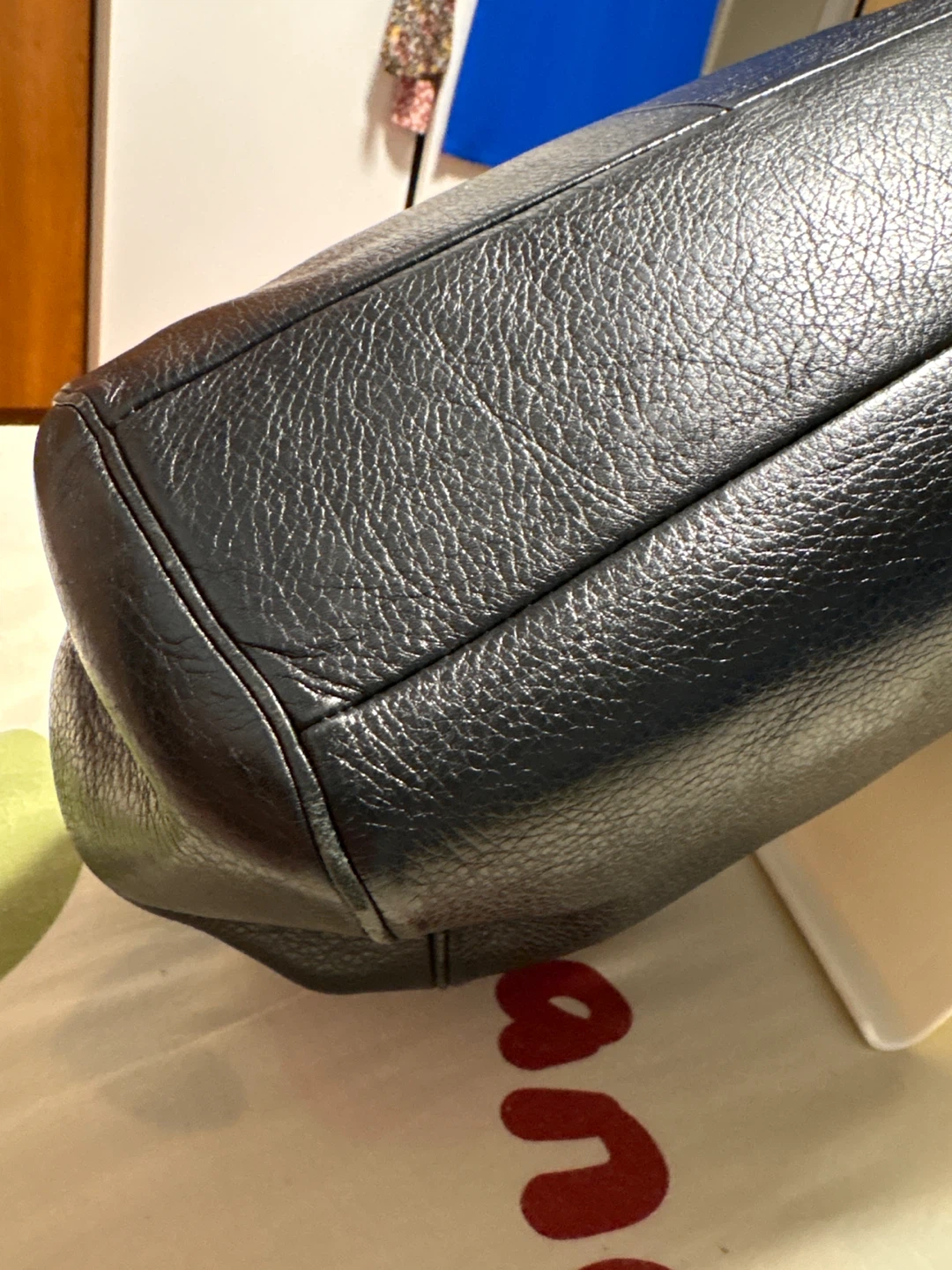 Black Leather Coach Satchel Handbag - photo 5