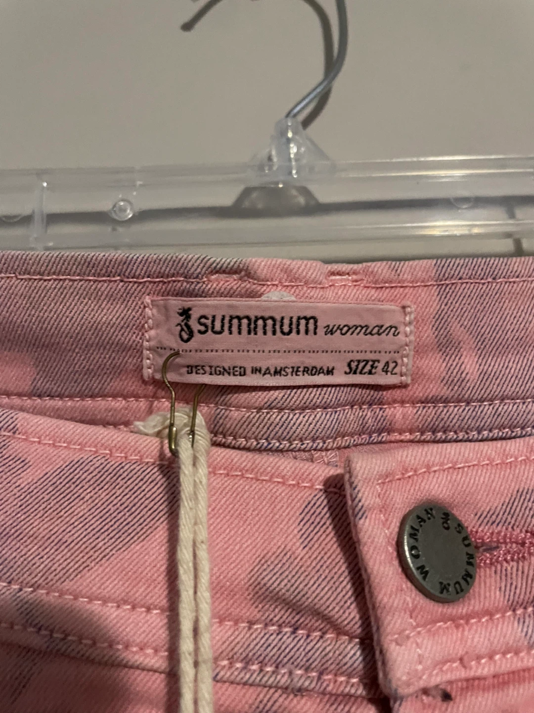 Summum Woman Pink Floral Jeans Size 42 - photo 4