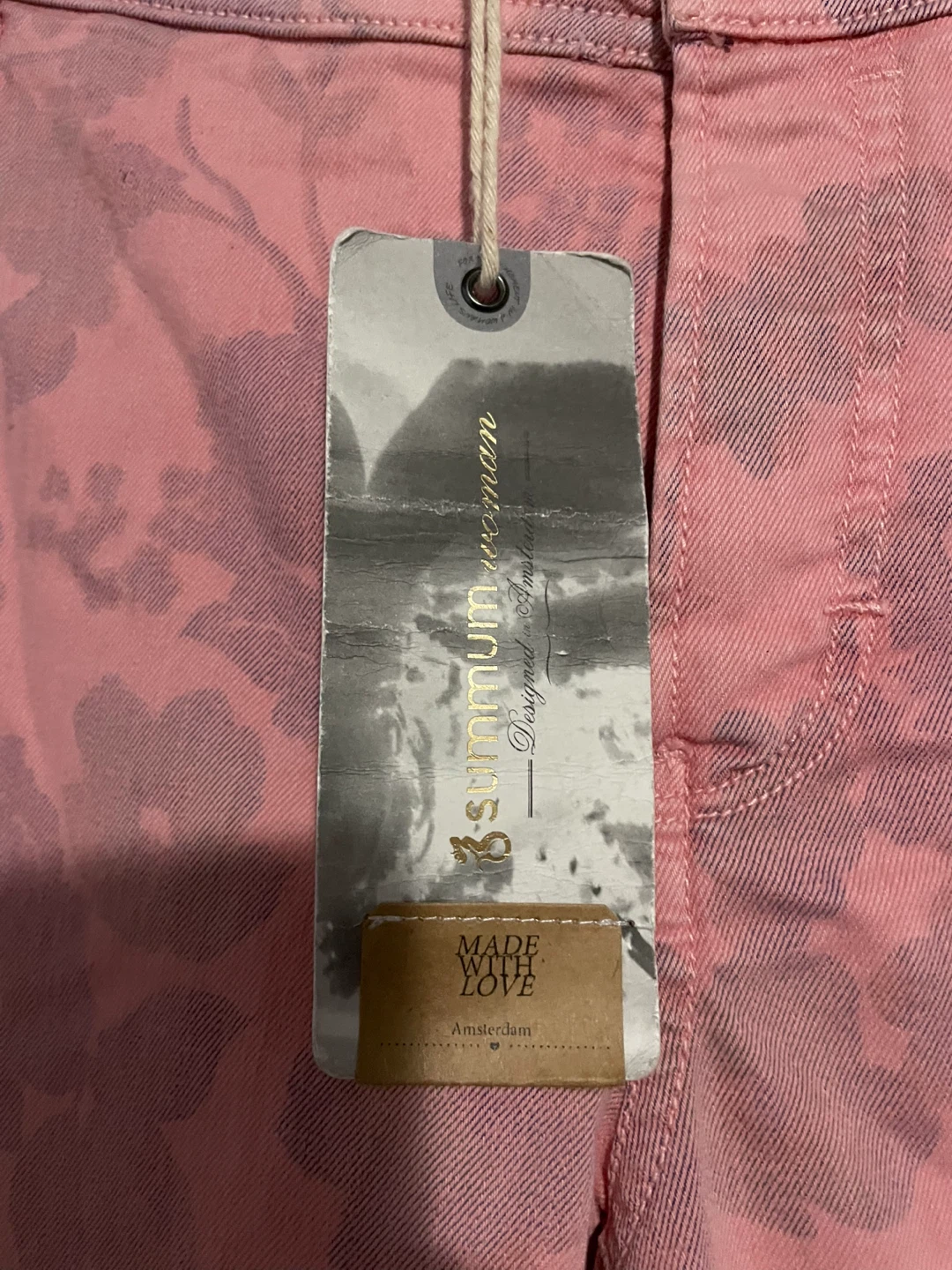 Summum Woman Pink Floral Jeans Size 42 - photo 3