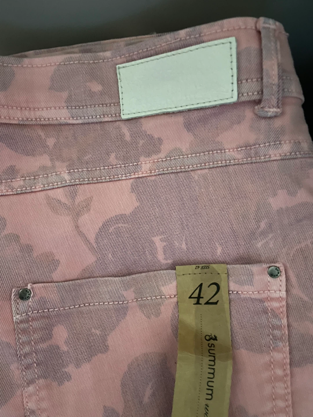 Summum Woman Pink Floral Jeans Size 42 - photo 5