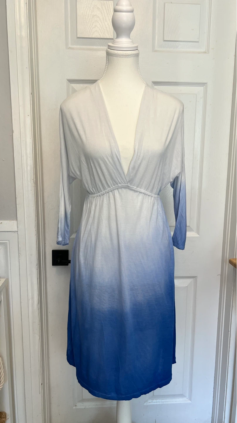 White and Blue Ombre Dress- New