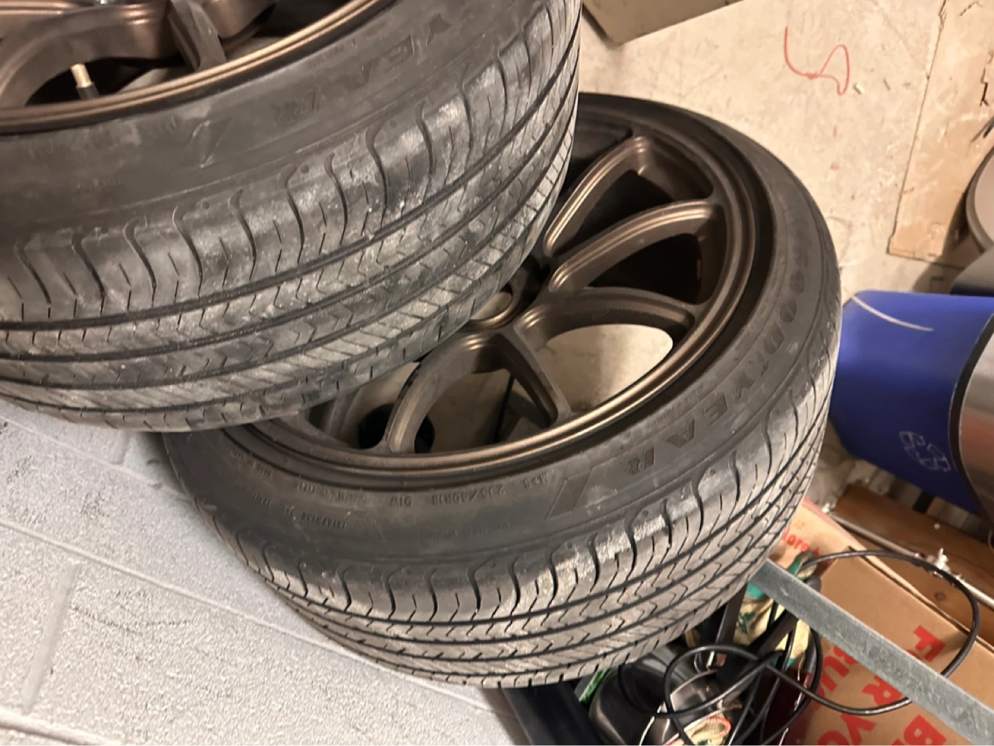 set of rims and tires fits for subaro and honda civic