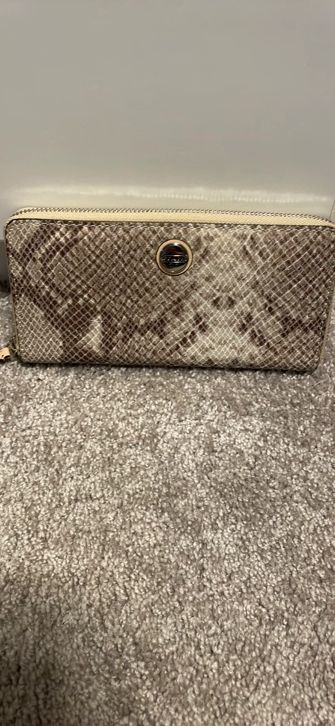 Coach Snakeskin Zip Around Wallet