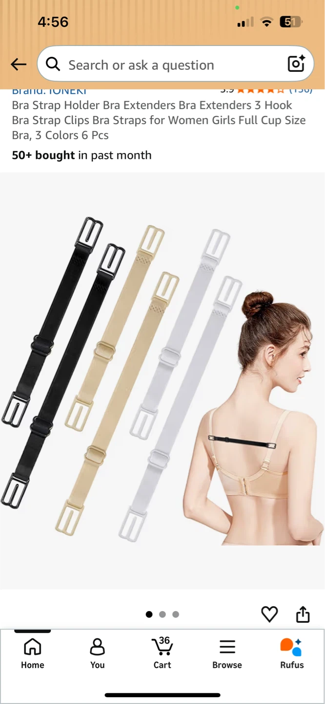 Bra Strap Holders Bra Extenders 3 Hook Clips - 6 Pcs