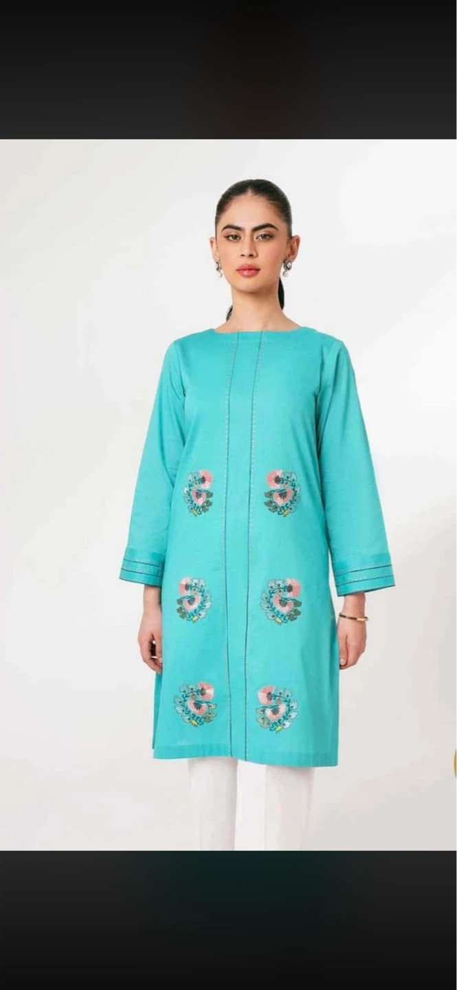 Nishat Turquoise Embroidered Kurta