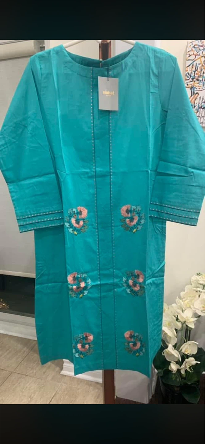 Nishat Turquoise Embroidered Kurta - photo 3