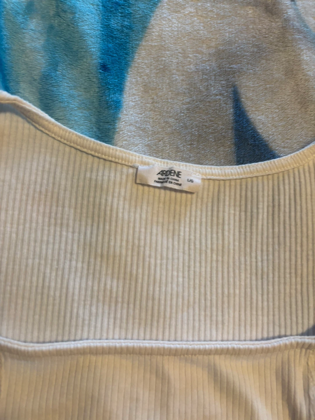 Ardene Ribbed Square Neck Top - Cream - Large - photo 2